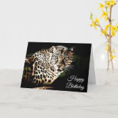 Happy Birthday Cool Leopard Blank Card Karte (Gelbe Blume)