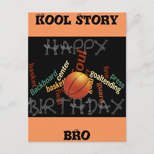 HAPPY BIRTHDAY Cool Story Bro Basketball Sport Postkarte (Vorderseite)