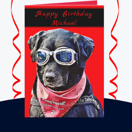 Happy Birthday Cool Typ Black Lab Hundkarte Karte