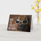Happy Birthday | Cooler Sonnenbrille Hund Karte (Gelbe Blume)