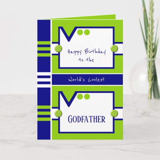 Happy Birthday Coolster Pate blau und grün Karte (Vorderseite)