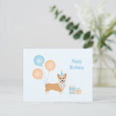 Happy Birthday Corgi Dog Postkarte (Stehend Vorderseite)