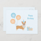 Happy Birthday Corgi Dog Postkarte (Vorne/Hinten)