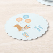 Happy Birthday Corgi Dog Untersetzer (angewinkelt)