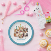 Happy Birthday Corgi Dogs Pappteller (Party)