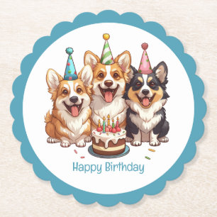 Happy Birthday Corgi Dogs Untersetzer