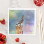 Happy Birthday Cormorant Serviette (Beispiel)