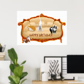 Happy Birthday Couch Cats Print Poster (Heimbüro)