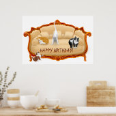 Happy Birthday Couch Cats Print Poster (Küche)