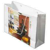 Happy Birthday Country Kitchen Wood Stove Große Geschenktüte (Vorderseite Schrägansicht)