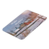 Happy Birthday Country Winter Szene Magnet (Linke Seite)