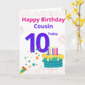 Happy Birthday Cousin - 10 heute Karte (Gelbe Blume)