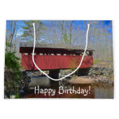 Happy Birthday Covered Bridge Große Geschenktüte (Vorderseite)