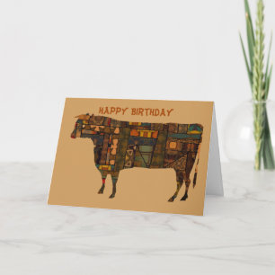 Happy Birthday Cow Card Karte