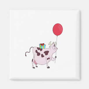 Happy Birthday Cow Magnet