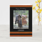 Happy Birthday Cowboy Card Karte (Gelbe Blume)