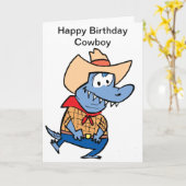 Happy Birthday Cowboy Cartoon Card Karte (Gelbe Blume)