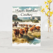 Happy Birthday Cowboy Gruß Karte (Gelbe Blume)