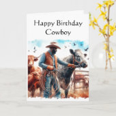 Happy Birthday Cowboy Grußkarte Karte (Gelbe Blume)