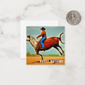 Happy Birthday Cowboy Mitteilungskarte (Vorderseite/Rückseite Beispiel)