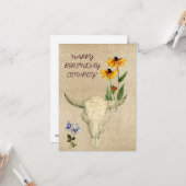 HAPPY BIRTHDAY COWBOY OLD WEST SKULCARD KARTE (Vorderseite/Rückseite Beispiel)