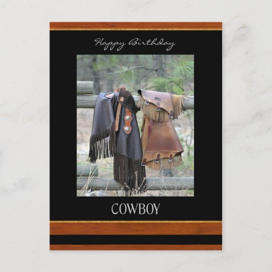 Happy Birthday Cowboy Postcard Postkarte (Vorderseite)