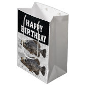 Happy Birthday Crappie Angeln Angelfisch Cool Mittlere Geschenktüte (Vorderseite Schrägansicht)