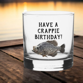 Happy Birthday Crappie Fishing Angler Custom Whiskyglas
