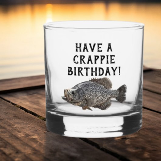 Happy Birthday Crappie Fishing Angler Custom Whiskyglas