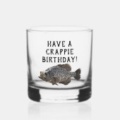 Happy Birthday Crappie Fishing Angler Custom Whiskyglas (Vorderseite)