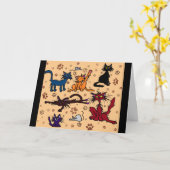 Happy Birthday Crazy Cat Lady Greetings Card Karte (Gelbe Blume)