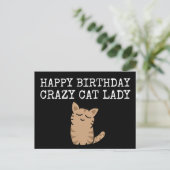 Happy Birthday Crazy Cat Lady Postkarte (Stehend Vorderseite)