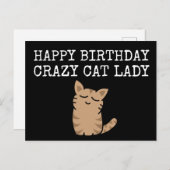 Happy Birthday Crazy Cat Lady Postkarte (Vorne/Hinten)