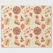 Happy Birthday Cream Geschenkpapier (Flach)