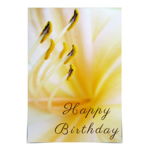 "Happy Birthday" Cream Lily Card Karte