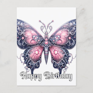 Happy Birthday Creative Butterfly Design Feiertagspostkarte