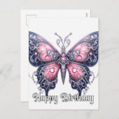 Happy Birthday Creative Butterfly Design Feiertagspostkarte (Vorne/Hinten)