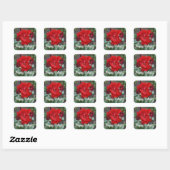 Happy Birthday Crimson Bouquet Rose #1 Stickers (Blatt)