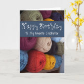 Happy Birthday Crocheter Card Garn Maker Karte (Gelbe Blume)