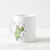Happy Birthday Crocodile Circus Theme Cartoon Kaffeetasse (Vorderseite Links)