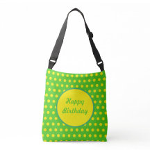 Happy Birthday Crossbody Bag (Neon Green)