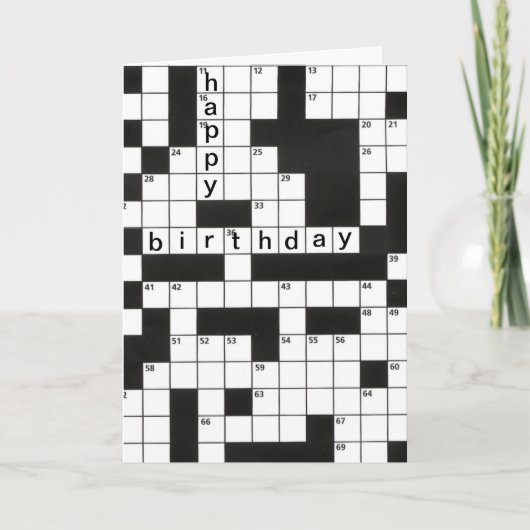 Happy Birthday Crossword Puzzle Card Karte (Vorderseite)