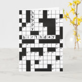 Happy Birthday Crossword Puzzle Card Karte (Gelbe Blume)