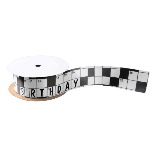Happy Birthday Crossword Puzzle Satinband (Spule)
