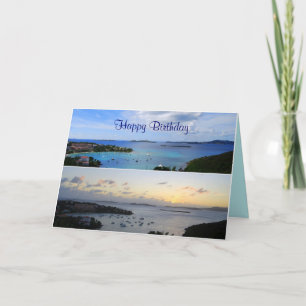 Happy Birthday, Cruz Bay Collage, St. John, U.S.V. Karte
