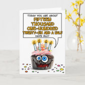 Happy Birthday Cupcake - 41 Jahre Karte (Gelbe Blume)