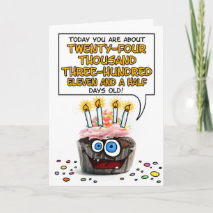 Happy Birthday Cupcake - 66 Jahre alt Karte