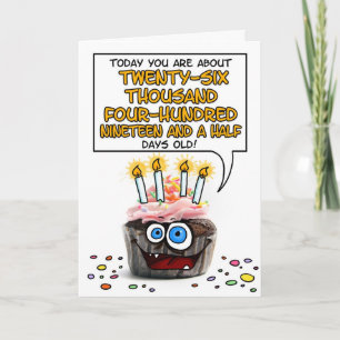 Happy Birthday Cupcake - 72 Jahre alt Karte