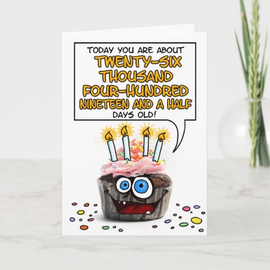 Happy Birthday Cupcake - 72 Jahre Karte (Vorderseite)