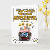 Happy Birthday Cupcake - 92 Jahre Karte (Gelbe Blume)